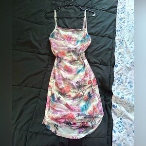 Watercolor Japanese print dress
